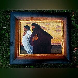 Oil Painting Religious Custom Frame John 20:4 Local Artist Resurrection Peter